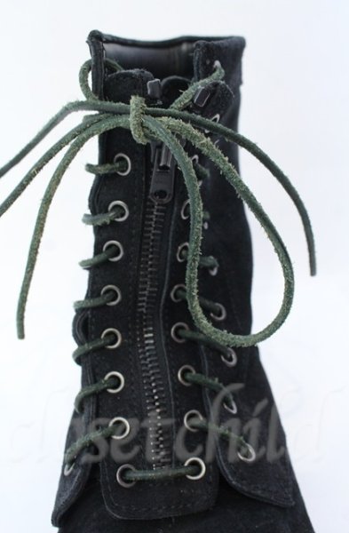 画像3: Moonage Devilment / コーティングファイヤーマンブーツ 40（約26.5cm） ブラックｘグリーン O-25-11-08-026-Mo-sho-YM-OS (3)