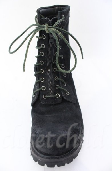 画像4: Moonage Devilment / コーティングファイヤーマンブーツ 40（約26.5cm） ブラックｘグリーン O-25-11-08-026-Mo-sho-YM-OS (4)