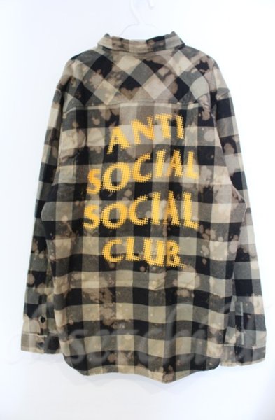 画像2: ANTI SOCIAL SOCIAL CLUB / ムラ染めブロックチェックシャツ XL ブラウン O-25-11-08-006-AS-sh-YM-OS (2)