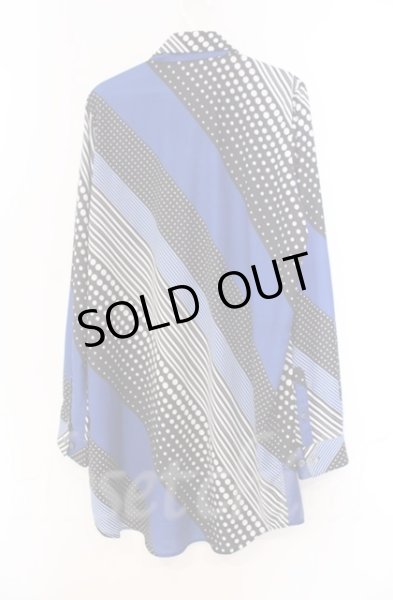 画像3: NO ID. BLACK / ドットストライプロングシャツ 1 ブラックｘブルー O-25-11-08-001-NO-sh-YM-ZT158 (3)