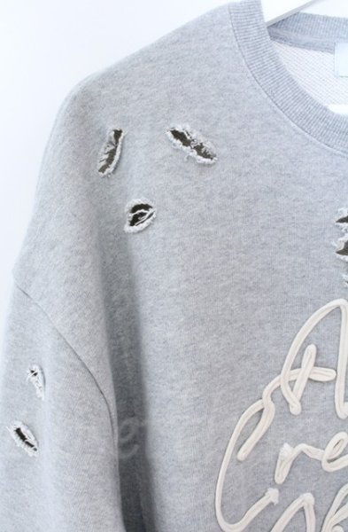 画像2: ADRER / デストロイスウェットトップス L グレー O-25-11-08-016-AD-to-YM-OS (2)