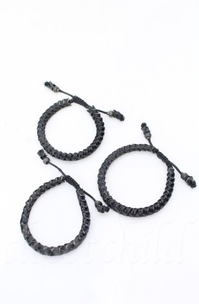 画像1: IFSIXWASNINE / 蛇骨ブレスレット　3PACK  ブラック O-25-11-08-023-IF-ac-YM-OS (1)