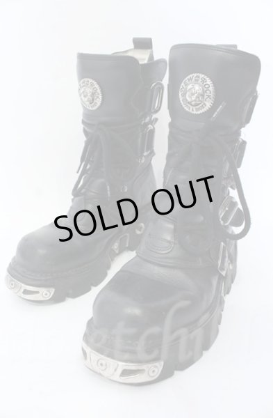 画像1: New Rock / リアクターブーツ 42（27cm） ブラックｘシルバー O-25-11-23-029-NR-sho-YM-OS (1)