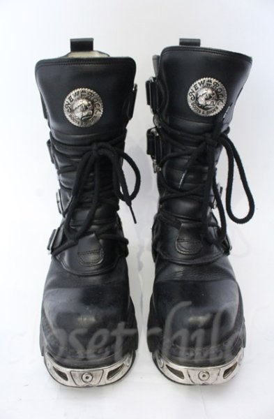 画像2: New Rock / リアクターブーツ 42（27cm） ブラックｘシルバー O-25-11-23-029-NR-sho-YM-OS (2)