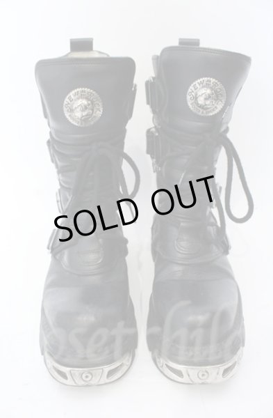 画像2: New Rock / リアクターブーツ 42（27cm） ブラックｘシルバー O-25-11-23-029-NR-sho-YM-OS (2)