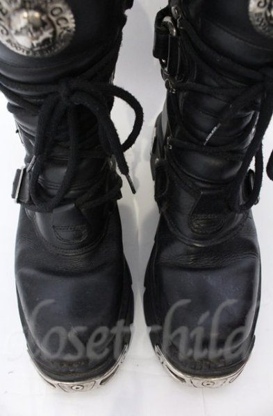 画像3: New Rock / リアクターブーツ 42（27cm） ブラックｘシルバー O-25-11-23-029-NR-sho-YM-OS (3)