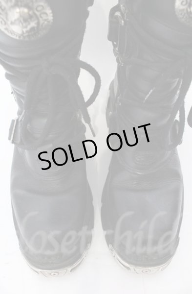 画像3: New Rock / リアクターブーツ 42（27cm） ブラックｘシルバー O-25-11-23-029-NR-sho-YM-OS (3)