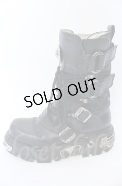 画像7: New Rock / リアクターブーツ 42（27cm） ブラックｘシルバー O-25-11-23-029-NR-sho-YM-OS (7)