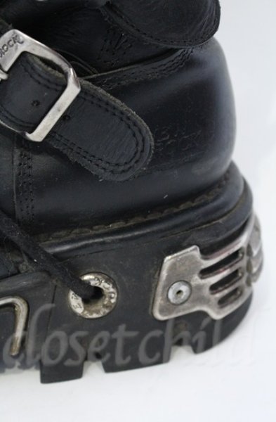 画像9: New Rock / リアクターブーツ 42（27cm） ブラックｘシルバー O-25-11-23-029-NR-sho-YM-OS (9)