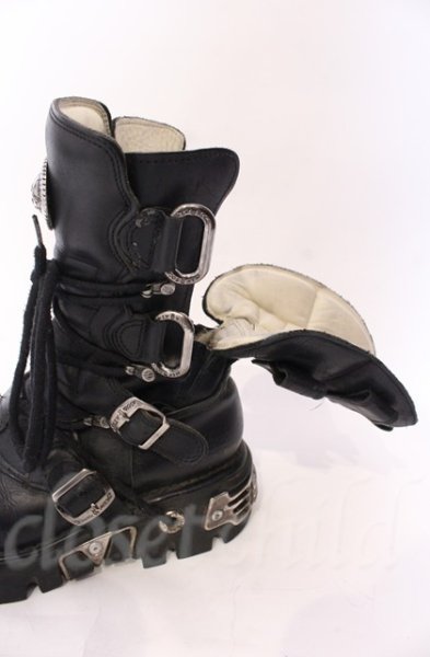 画像18: New Rock / リアクターブーツ 42（27cm） ブラックｘシルバー O-25-11-23-029-NR-sho-YM-OS (18)