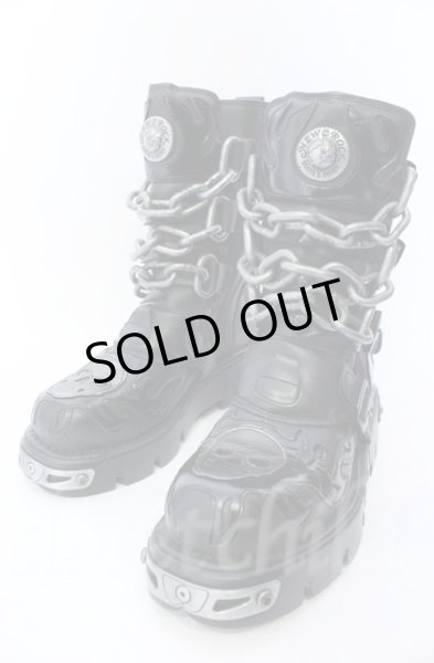 画像1: New Rock / リアクタースパイクチェーンブーツ 44（27.5cm） ブラック O-25-11-23-030-NR-sho-YM-OS (1)