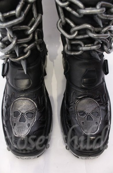 画像3: New Rock / リアクタースパイクチェーンブーツ 44（27.5cm） ブラック O-25-11-23-030-NR-sho-YM-OS (3)