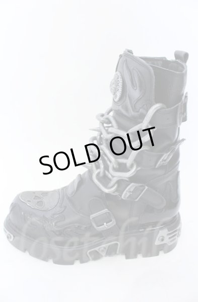 画像4: New Rock / リアクタースパイクチェーンブーツ 44（27.5cm） ブラック O-25-11-23-030-NR-sho-YM-OS (4)