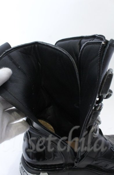 画像10: New Rock / リアクタースパイクチェーンブーツ 44（27.5cm） ブラック O-25-11-23-030-NR-sho-YM-OS (10)