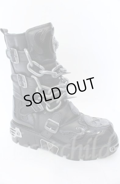 画像14: New Rock / リアクタースパイクチェーンブーツ 44（27.5cm） ブラック O-25-11-23-030-NR-sho-YM-OS (14)