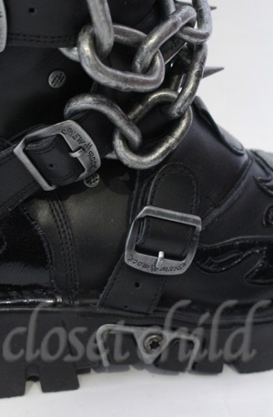 画像15: New Rock / リアクタースパイクチェーンブーツ 44（27.5cm） ブラック O-25-11-23-030-NR-sho-YM-OS (15)