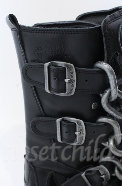 画像16: New Rock / リアクタースパイクチェーンブーツ 44（27.5cm） ブラック O-25-11-23-030-NR-sho-YM-OS (16)