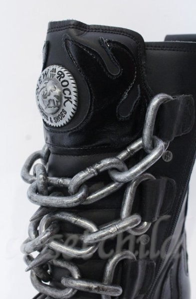 画像18: New Rock / リアクタースパイクチェーンブーツ 44（27.5cm） ブラック O-25-11-23-030-NR-sho-YM-OS (18)