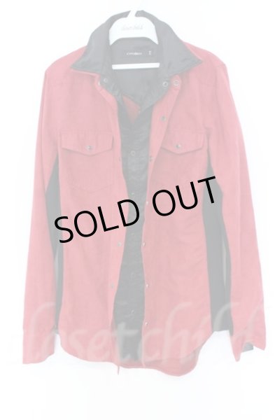 画像2: CIVARIZE / Preludeシワ加工2枚衿レイヤードシャツ 44 レッド O-25-11-23-003-CI-sh-YM-ZT199 (2)