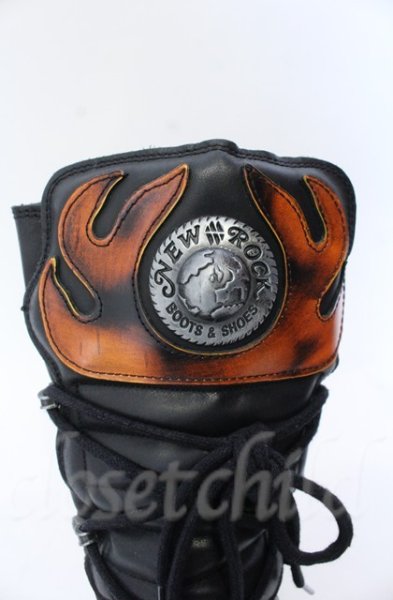 画像5: New Rock / リアクターフレイムブーツ 40（25cm） ブラックｘレッド O-25-11-23-031-NR-sho-YM-OS (5)