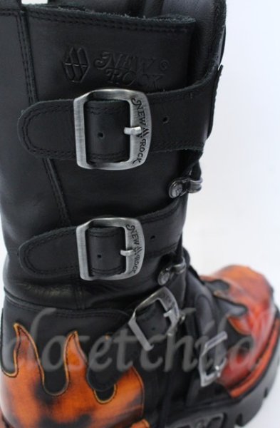 画像12: New Rock / リアクターフレイムブーツ 40（25cm） ブラックｘレッド O-25-11-23-031-NR-sho-YM-OS (12)