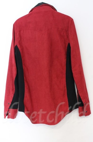 画像3: CIVARIZE / Preludeシワ加工2枚衿レイヤードシャツ 44 レッド O-25-11-23-003-CI-sh-YM-OS (3)