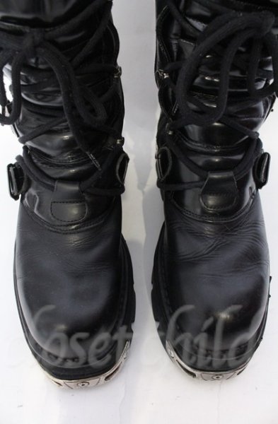 画像3: New Rock / リアクターエナメルブロッキングブーツ 43（28cm） ブラック O-25-11-23-032-NR-sho-YM-OS (3)