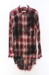 画像1: CIVARIZE / Gravitate ペンキ散らし加工チェックワッシャーロングシャツ 46 レッド O-25-11-23-004-CI-sh-YM-OS (1)