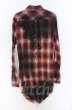 画像3: CIVARIZE / Gravitate ペンキ散らし加工チェックワッシャーロングシャツ 46 レッド O-25-11-23-004-CI-sh-YM-OS (3)