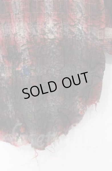 画像4: CIVARIZE / Gravitate ペンキ散らし加工チェックワッシャーロングシャツ 46 レッド O-25-11-23-004-CI-sh-YM-OS (4)