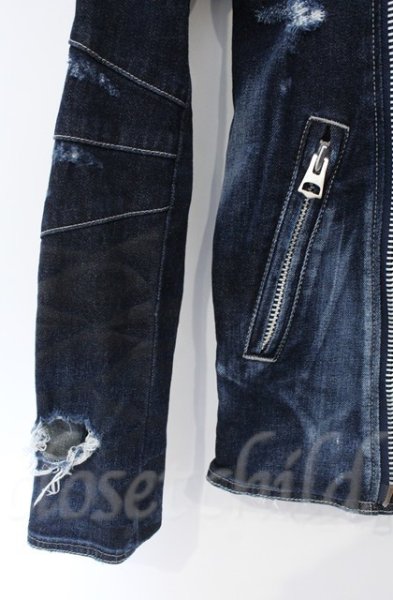 画像2: FUGA / デニムライダースジャケット 44 インディゴ O-25-11-23-007-FU-ja-YM-OS (2)