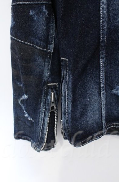 画像4: FUGA / デニムライダースジャケット 44 インディゴ O-25-11-23-007-FU-ja-YM-OS (4)