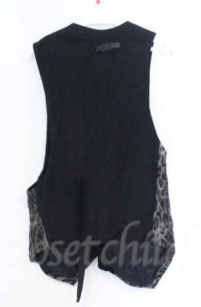 画像3: IFSIXWASNINE / SLIP VEST/M ウールレオパードベスト【メンズ1】 1 ブラックｘグレー O-25-11-23-010-IF-to-YM-OS (3)