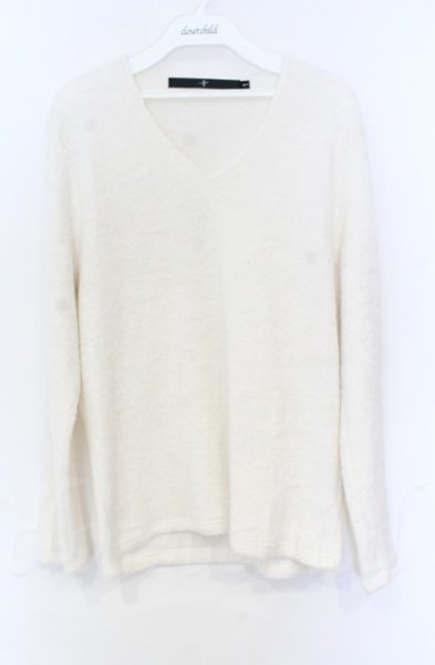 画像1: NO ID. / ビキューレパイルV/Nプルオーバー 1 ホワイト O-25-11-23-012-NO-to-YM-OS (1)