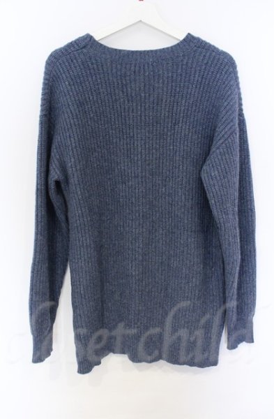 画像2: NO ID. / NWニットC-N-BIGプルオーバー ONE ブルー O-25-11-23-018-NO-to-YM-OS (2)