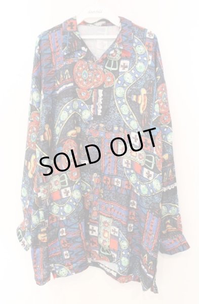 画像1: NO ID. / 総柄オープンカラーSH シャツ ONE マルチｘブラック O-25-12-20-011-NO-sh-YM-ZT1225L (1)