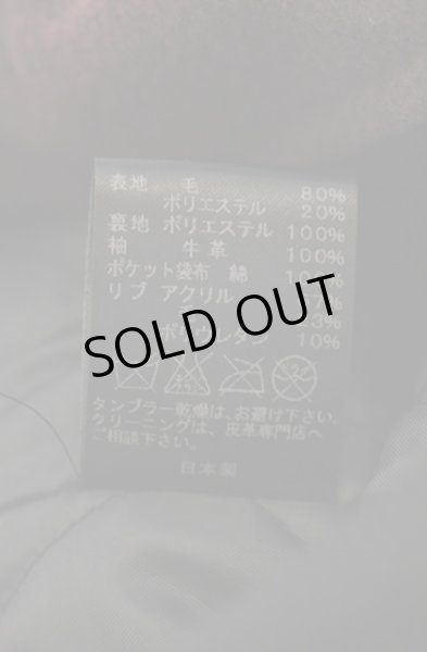 画像5: Moonage Devilment / カウレザー切替メルトンスタジャン 46 ワインＸブラック O-25-12-20-019-Mo-ja-YM-OS (5)