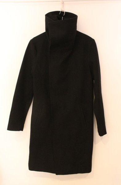 画像1: CIVARIZE / Usherメルトンハイカラーコート 46 ブラック O-25-12-20-024-CI-ou-YM-OS (1)