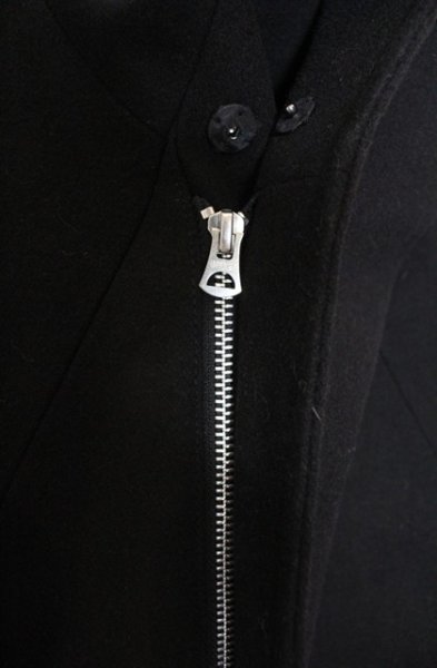 画像2: CIVARIZE / Usherメルトンハイカラーコート 46 ブラック O-25-12-20-024-CI-ou-YM-OS (2)