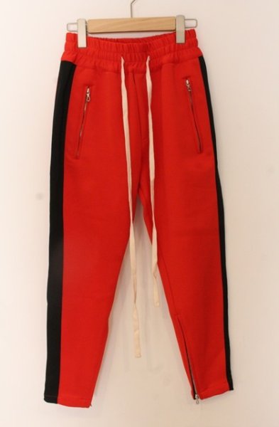 画像1: Moonage Devilment / ラインスキニーパンツ 01 レッドｘブラック O-25-12-26-027-Mo-pa-YM-OS (1)