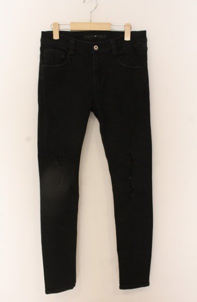 画像1: NO ID. / アルティメットストレッチデニムダメージスキニーパンツ 3 ブラック O-25-12-26-029-NO-pa-YM-OS (1)