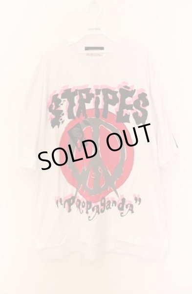 画像1: PROPA9ANDA / x OVER THE STRiPES BIG Tシャツ  ホワイト O-25-12-26-003-PR-to-YM-ZT029 (1)