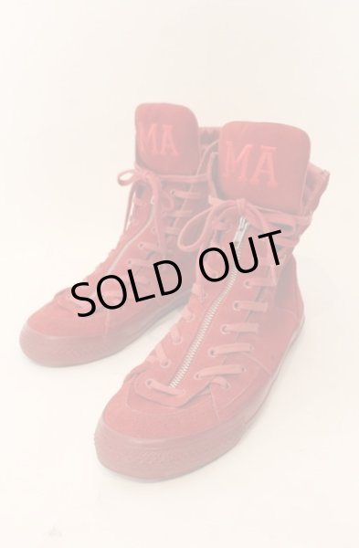 画像1: Moonage Devilment / スウェードレザーハイカットスニーカー アウトソール全長29cm レッド O-25-12-26-038-Mo-sho-YM-OS (1)