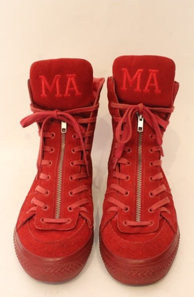 画像2: Moonage Devilment / スウェードレザーハイカットスニーカー アウトソール全長29cm レッド O-25-12-26-038-Mo-sho-YM-OS (2)