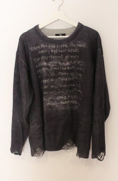 画像1: HARE / デストロイワードプリントニットソー F グレー O-25-12-26-011-HA-to-YM-OS (1)