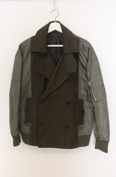 画像1: NO ID. / MA-1 MIX ブルゾンジャケット 1 カーキ O-25-12-26-017-NO-ja-YM-OS (1)