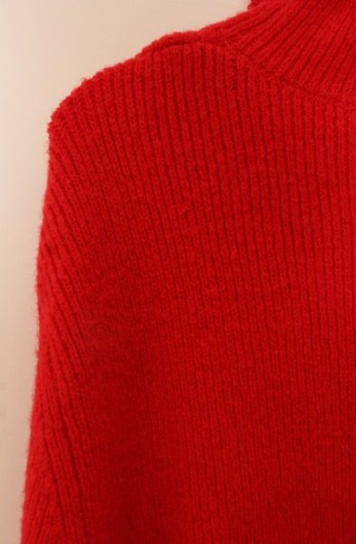画像3: NO ID. / プレミアムライトリブニットタートルネック 1 レッド O-25-12-26-019-NO-to-YM-OS (3)