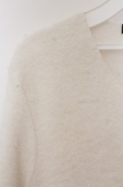 画像2: NO ID. / ビキューレパイルV/Nプルオーバー 1 ホワイト O-25-12-26-022-NO-to-YM-OS (2)