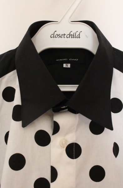 画像2: SOS TE NUTO / ドットバイカラーシャツ S ブラックｘホワイト O-25-12-26-023-SO-sh-YM-OS (2)