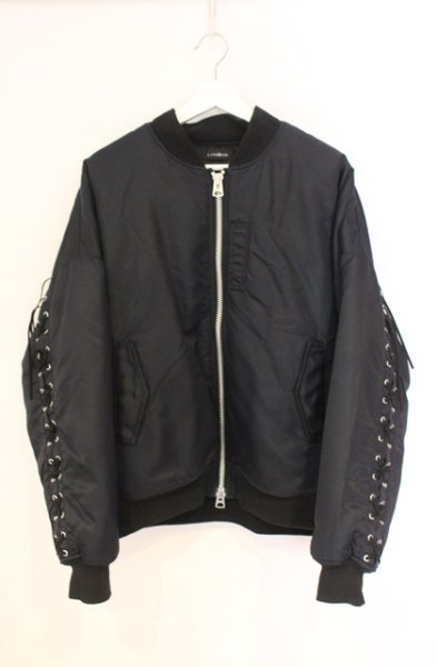 画像1: CIVARIZE / レースアップビッグシルエットMA-1ジャケット  ブラック O-25-12-27-001-CI-ou-YM-OS (1)